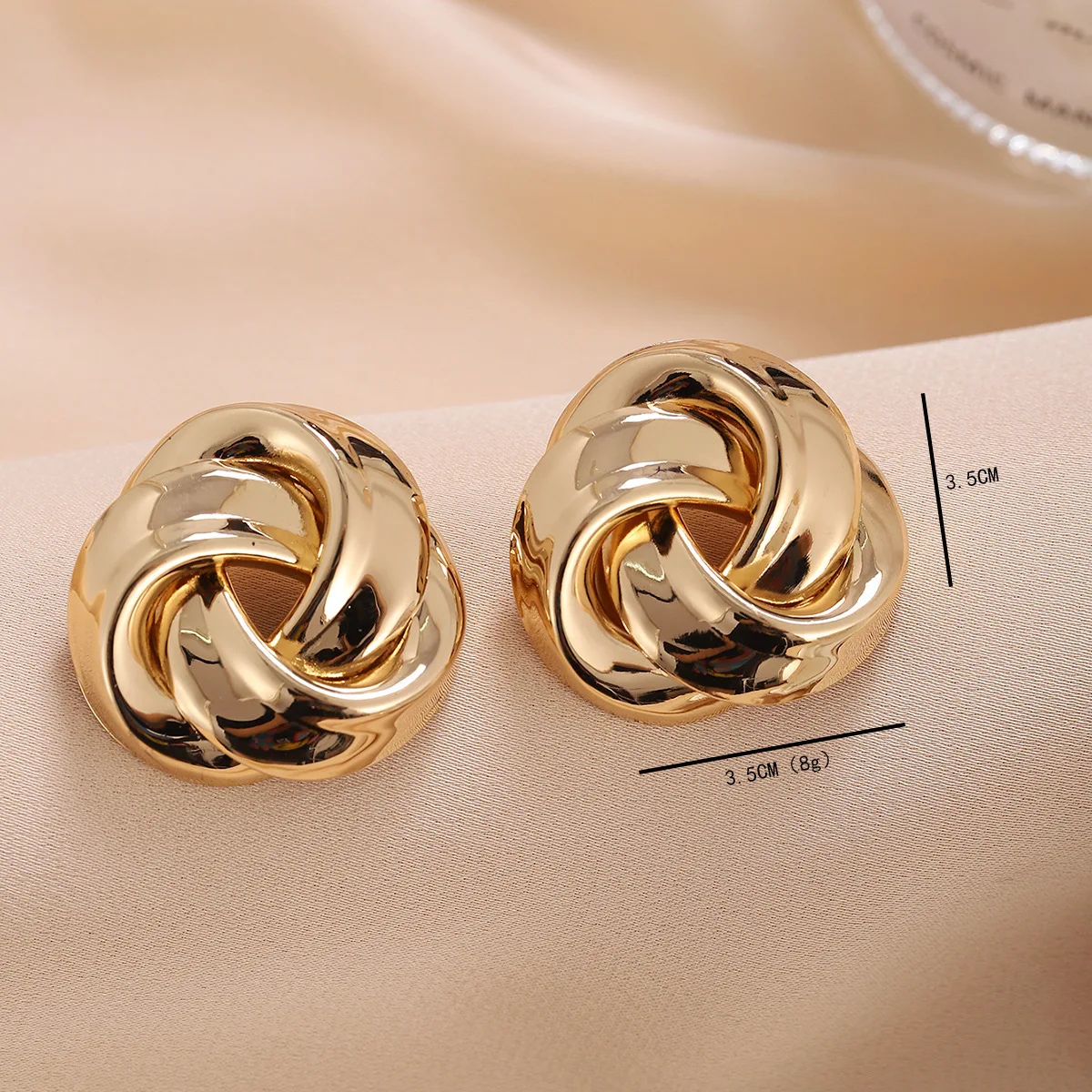 New Big Metal Dangle Earrings for Women Gold Color Spiral Exaggerated Drop Earrings Heavy Ear Jewelry oorbellen voor vrouwen - Imagem 5