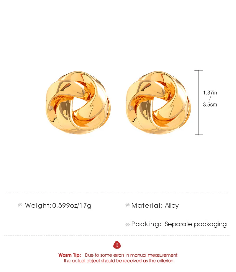 New Big Metal Dangle Earrings for Women Gold Color Spiral Exaggerated Drop Earrings Heavy Ear Jewelry oorbellen voor vrouwen - Imagem 12